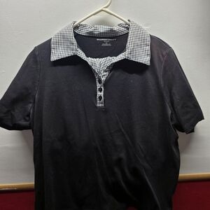 Allison Daley Set short-sleeve 2X polo shirt And 22 W Capri Pants Checkered